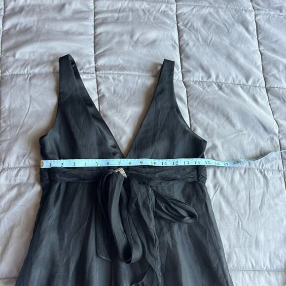 100% Silk Laundry By Shelli Segal Black Mini Dress Rhinestone y2k 6 - Picture 5 of 7